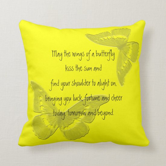Irish Blessing: Wings of a Butterfly Throw Pillow