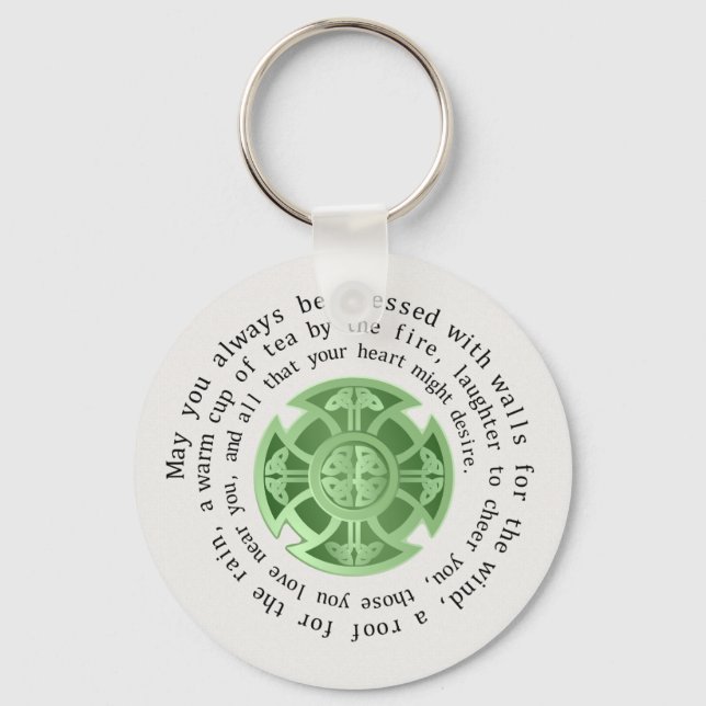 Irish Blessing with Celtic Cross Keychain (Front)