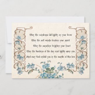 Irish Blessing with Elegant Floral Border Holiday Card