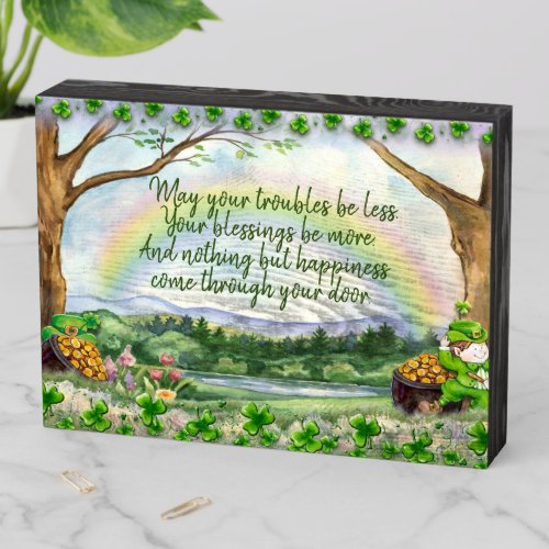 Irish Blessing Wood Box Sign