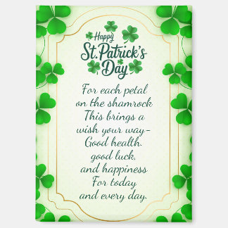 Irish blessings and shamrocks are symbols of luck magnet