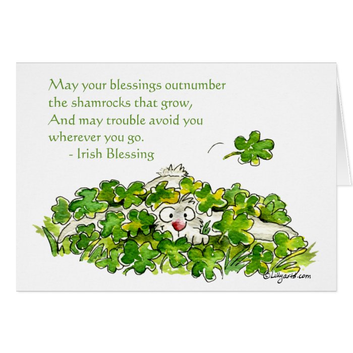 Irish Blessings Cartoon Shamrocks Cards