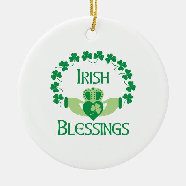Irish Blessings Ceramic Ornament (Front)