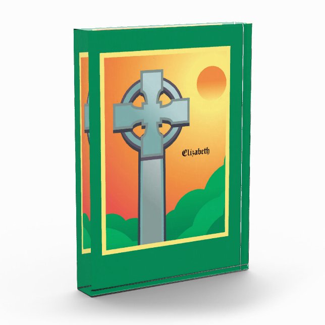 Irish Blessings Cross Personalized Acrylic Award (Left)