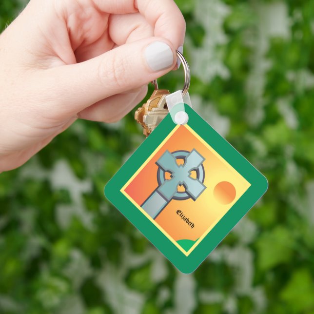 Irish Blessings Cross Personalized Keychain (Hand)