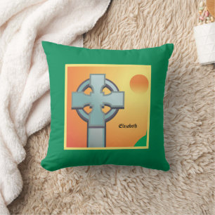 Irish Blessings Cross Personalized Throw Pillow