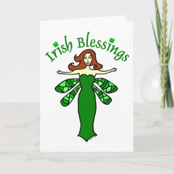 Irish Blessings Fairy St. Patrick's Day Card by Victoreeah at Zazzle