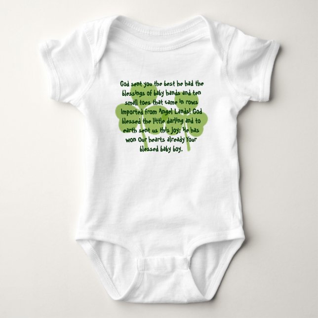 Irish Blessings God sent you His Best  Baby Bodysuit (Front)
