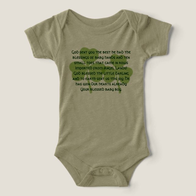 Irish Blessings God Sent You the Best He had Infant T-shirt (Design Front)