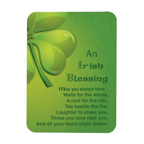 Irish Blessings Green Shamrock Celtic Magnet