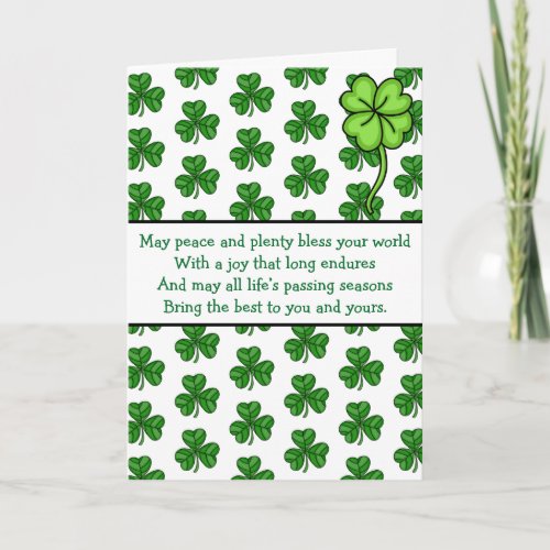 Irish Blessings  Happy St Patricks Day   Card