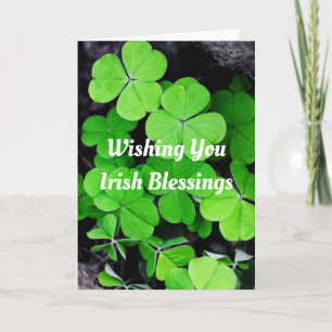 Irish Blessings Shamrocks Greeting Card