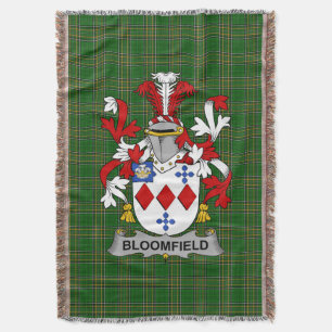 Irish Bloomfield Coat of Arms Family Crest Irelan Throw Blanket