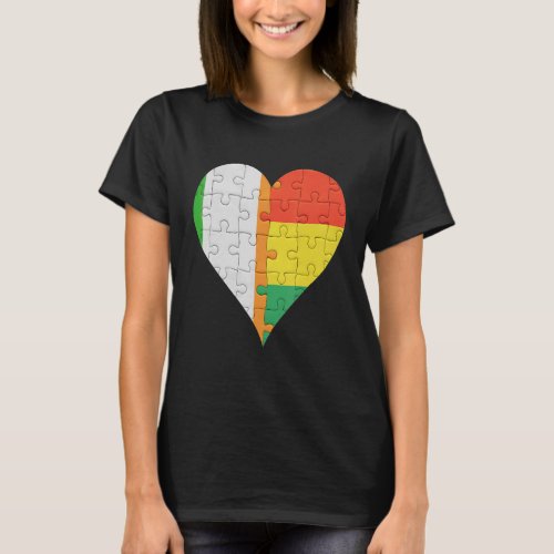 Irish Bolivian Flag Heart T_Shirt
