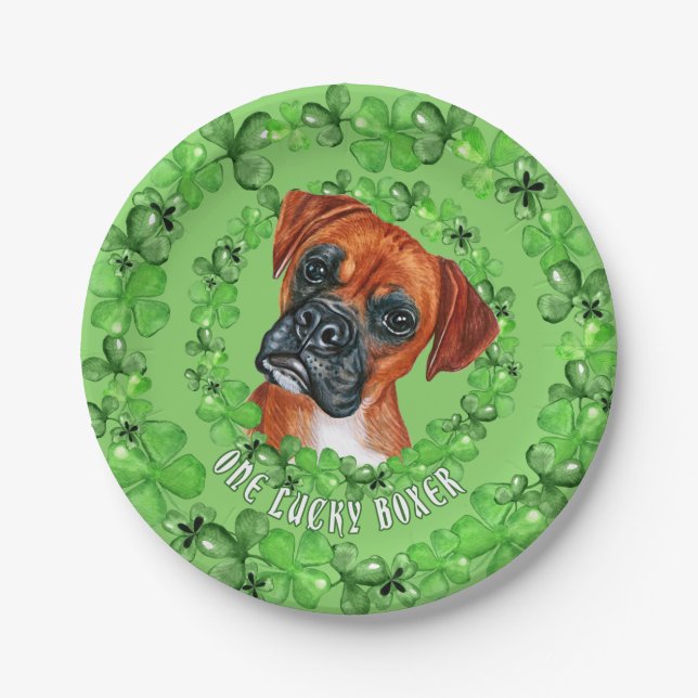 Irish Boxer Paper Plates (Front)