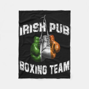 Irish Boxing Funny Ireland Flag - Irish Pub  Fleece Blanket