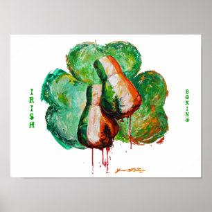 Irish Boxing Shamrock Poster