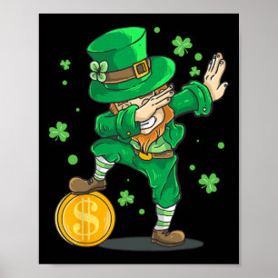 Irish Boy Dabbing Leprechaun Funny St Patrick Day Poster