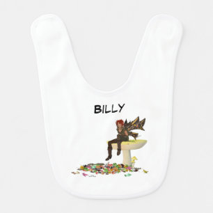 Irish Boy Fairy On Mushroom Baby Bib