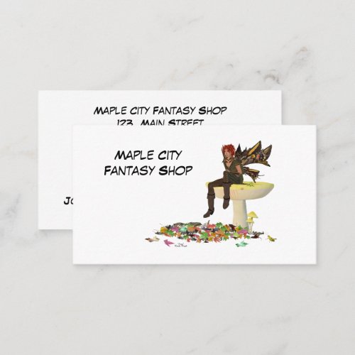 Irish Boy Fairy On Mushroom Business Card