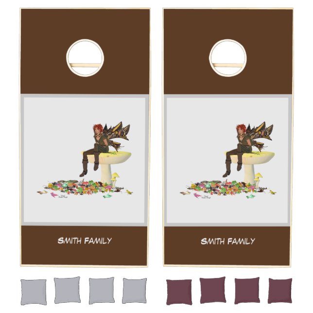 Irish Boy Fairy On Mushroom Cornhole Set (Set)