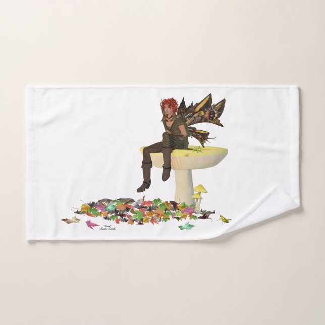 Irish Boy Fairy On Mushroom Hand Towel (Hand Towel)