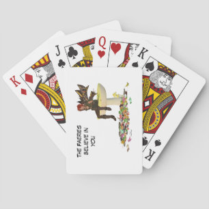 Irish Boy Fairy On Mushroom Playing Cards