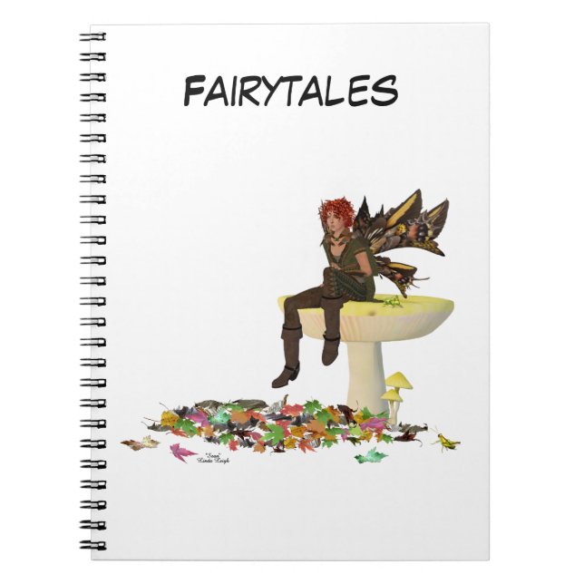 Irish Boy Fairy On Mushroom Spiral Photo Notebook (Front)