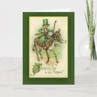 Irish Boy on Donkey St. Patrick's Day Cards