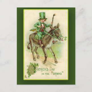 Irish Boy on Donkey St. Patrick's Day Cards