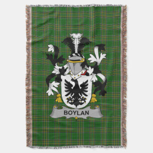 Irish Boylan or O_Boylan Coat of Arms Family Cres Throw Blanket