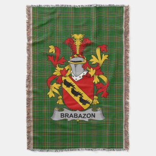 Irish Brabazon Coat of Arms Family Crest Ireland Throw Blanket