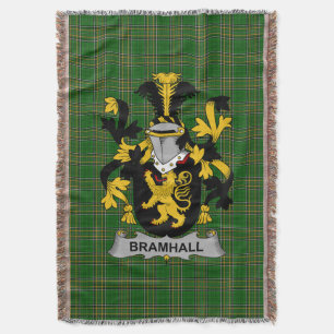 Irish Bramhall Coat of Arms Family Crest Ireland Throw Blanket