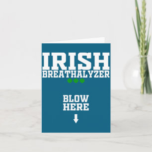 Irish Breathalyzer Blow Here Funny St Patricks Day Card
