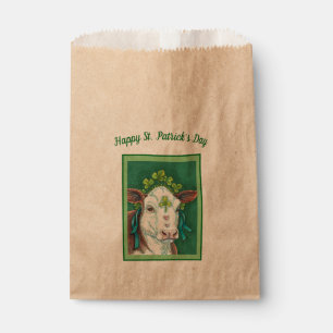 IRISH BRED ST. PATRICK'S DAY HEIFER, SHAMROCK COW FAVOR BAG