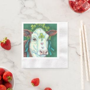 IRISH BRED ST. PATRICK'S DAY HEIFER, SHAMROCK COW NAPKINS