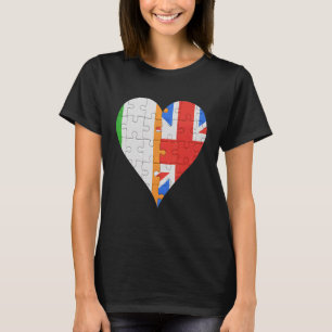 Irish British Flag Heart T-Shirt