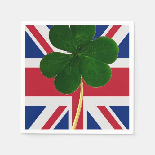 Irish British Flag Shamrock Clover St Patrick UK Napkins