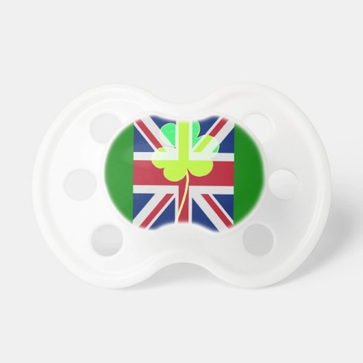Irish British Flag Shamrock Clover St. Patrick UK Pacifier (Front)