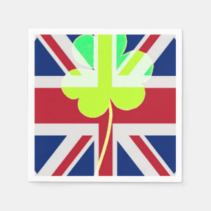 Irish British Flag Shamrock Clover St. Patrick UK Paper Napkins