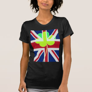 Irish British Flag Shamrock Clover St. Patrick UK T-Shirt