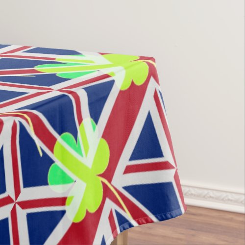 Irish British Flag Shamrock Clover St Patrick UK Tablecloth