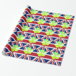 Irish British Flag Shamrock Clover St. Patrick UK Wrapping Paper