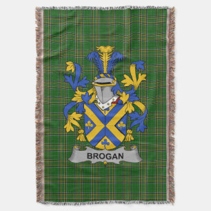Irish Brogan or O_Brogan Coat of Arms Family Cres Throw Blanket
