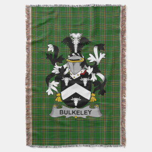 Irish Bulkeley Coat of Arms Family Crest Ireland Throw Blanket