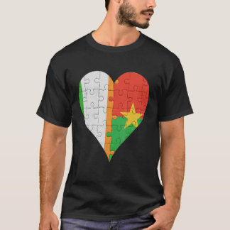 Irish Burkinabe Flag Heart T-Shirt
