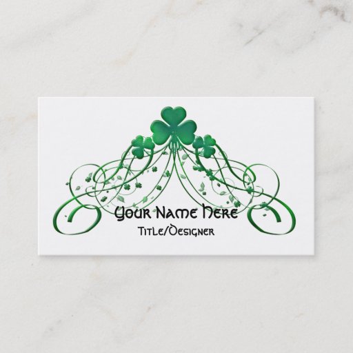 Customizable Irish Business Card :: Irish Clover & Vines D1
