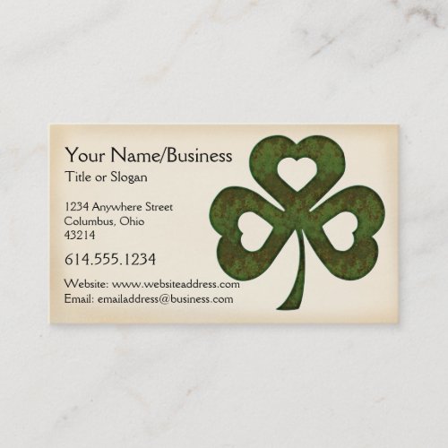 Irish Business Card :: Three Hearted Shamrock D1