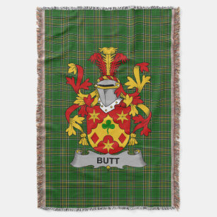 Irish Butt Coat of Arms Family Crest Ireland Throw Blanket