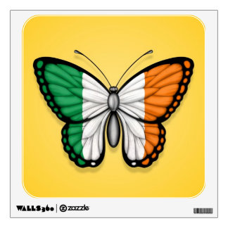 Irish Butterfly Flag on Yellow Wall Decal
